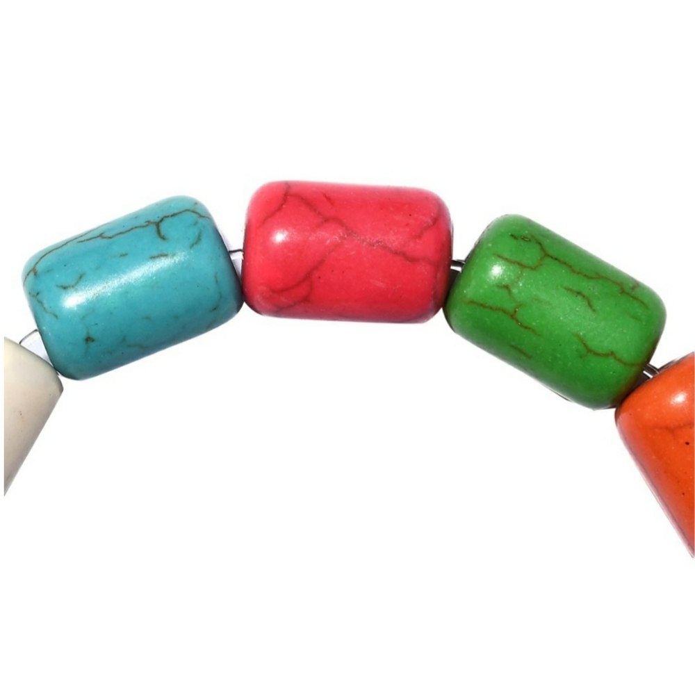 Multi Color Howlite Hand Set Bracelet - Picture 2 of 5